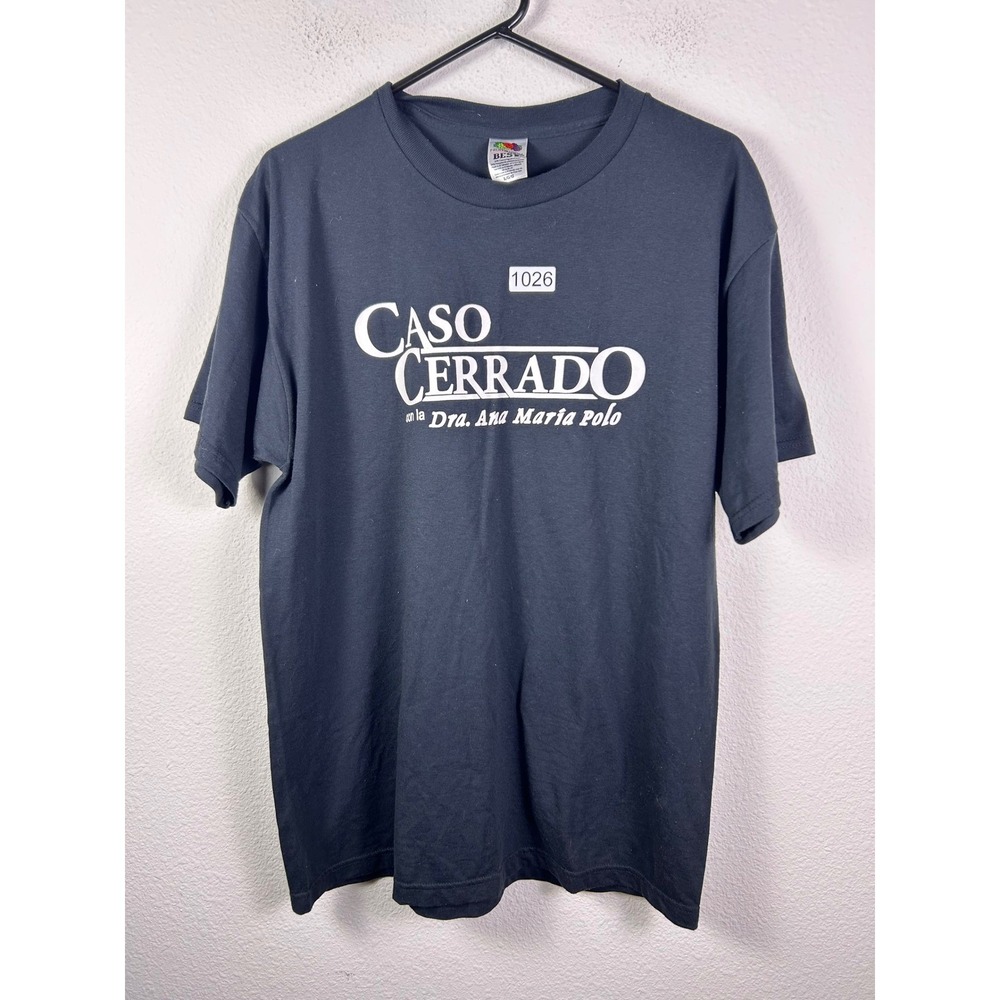 Fruit of the Loom Caso Cerrado Dra Ana Maria Polo Graphic T-Shirt Mens L Black